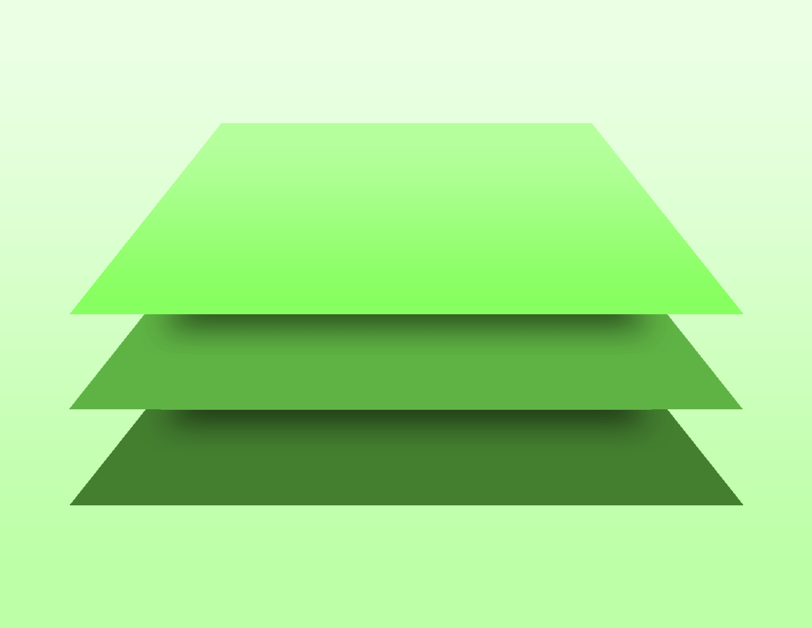 Image of layers stacked with shadows to represent Material Design ideals.